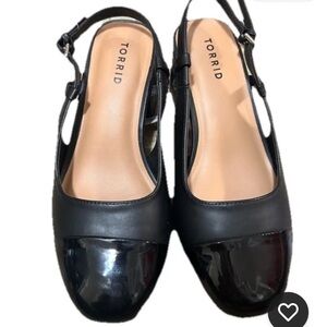 Torrid Black Patent Slingback Heels